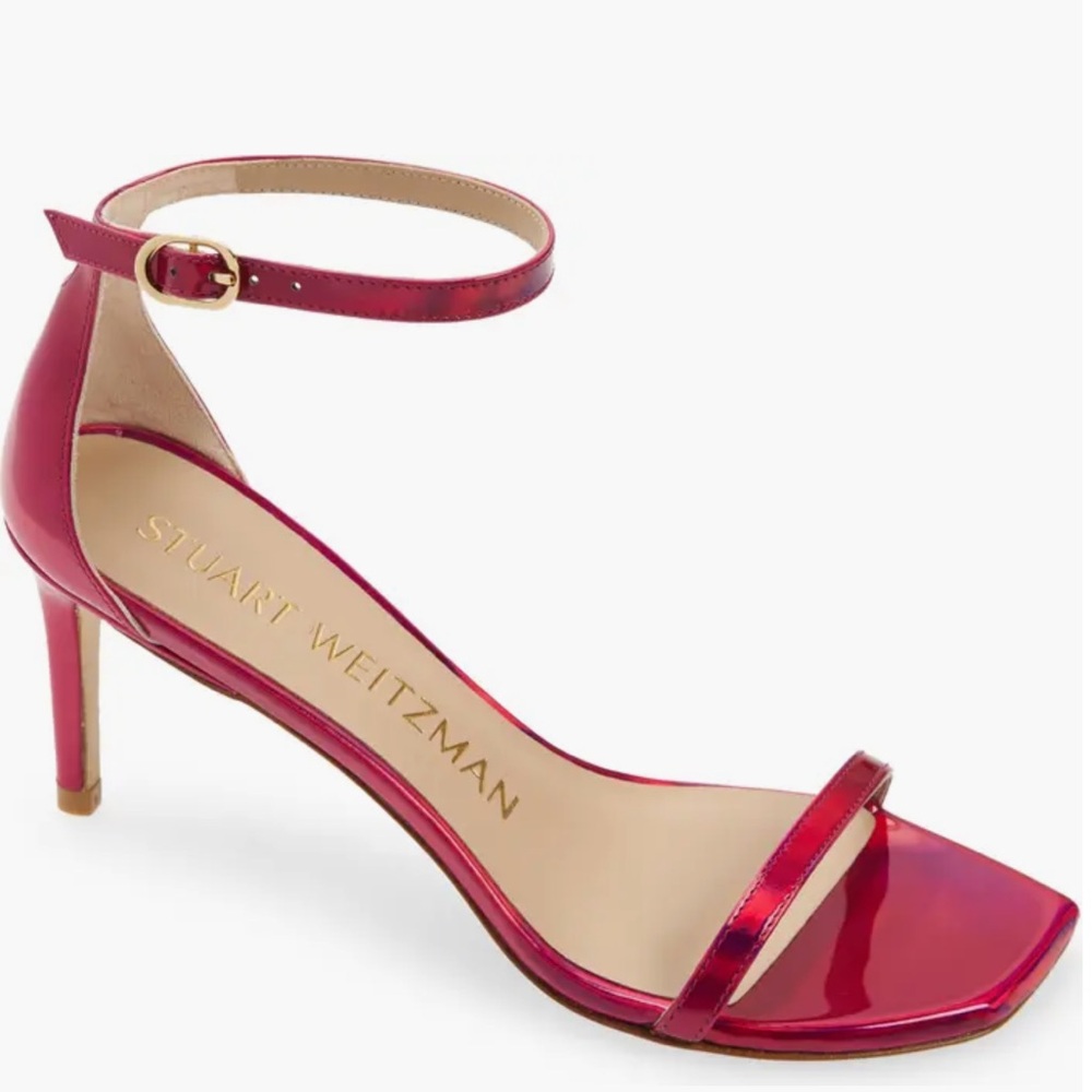 Stuart Weitzman Nudistcurve 75 Sandal Sz 37